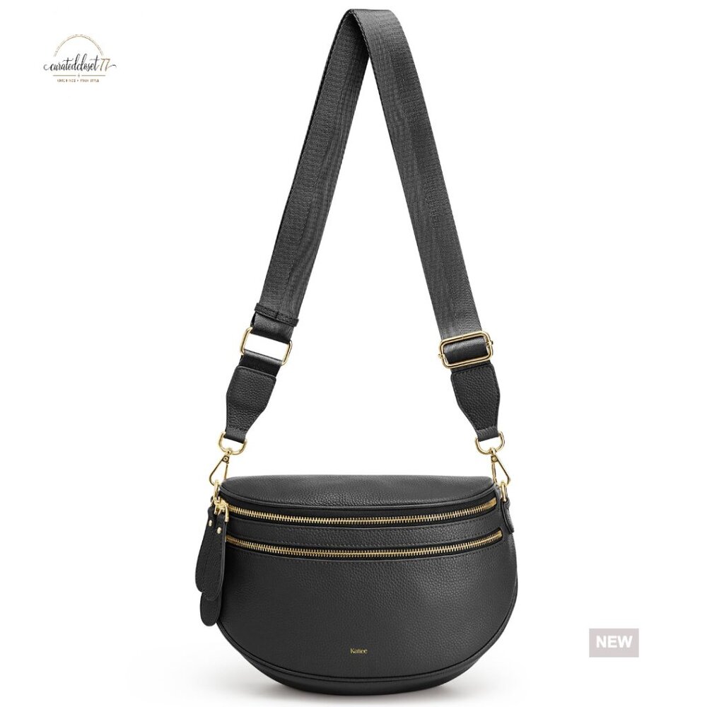 Leather Crossbody Fanny Pack With Rfid Blocking, Adjustable Strap